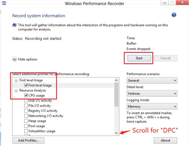 Windows Performance Recorder